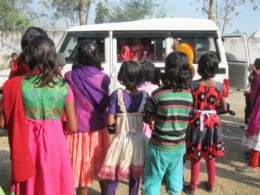 child at the bus